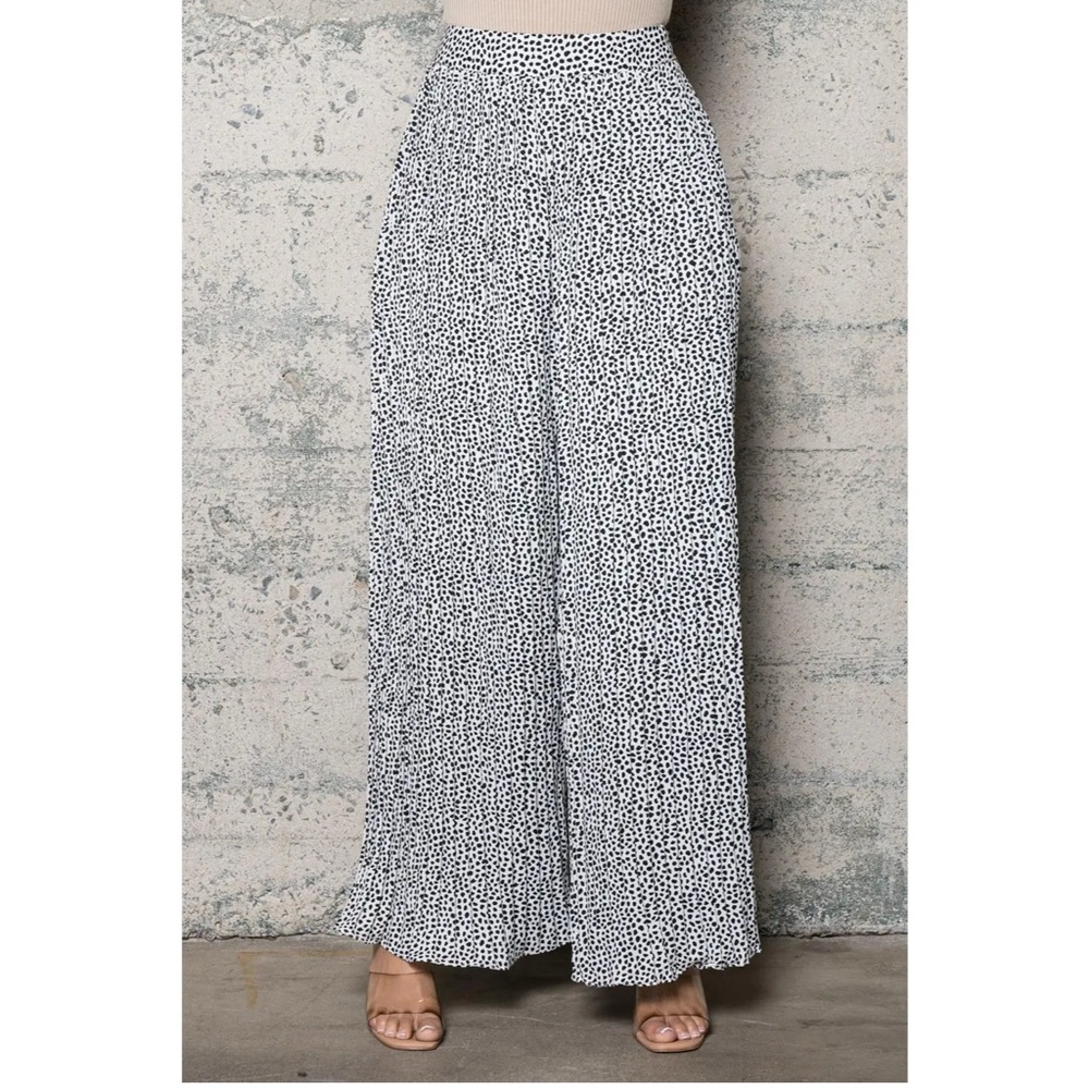 Melrose with Love B&W Spotted Wide‎ Leg Pants